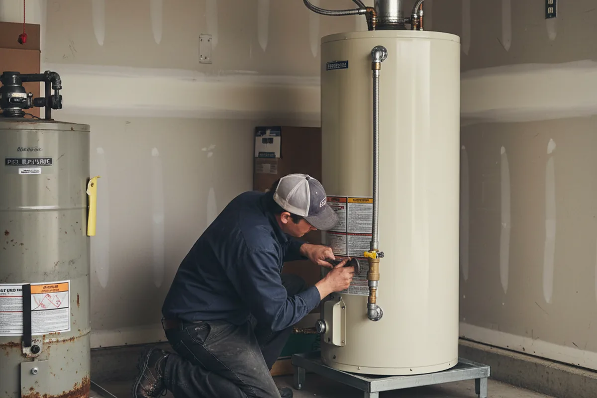 Water heater and shutoff valve replacement in Woodside
